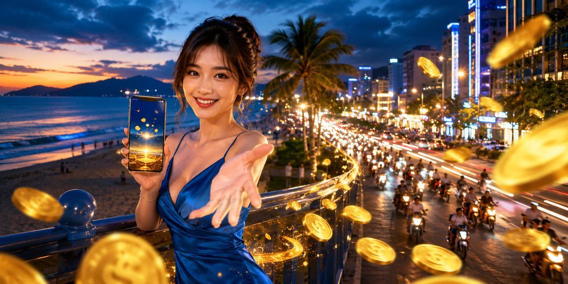 Người dùng trải nghiệm casino trên điện thoại tại bãi biển Đà Nẵng